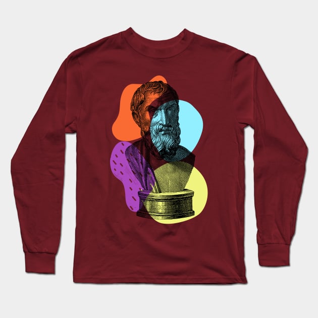 Epicurus the Greek Philosopher Long Sleeve T-Shirt by 45 Creative Club